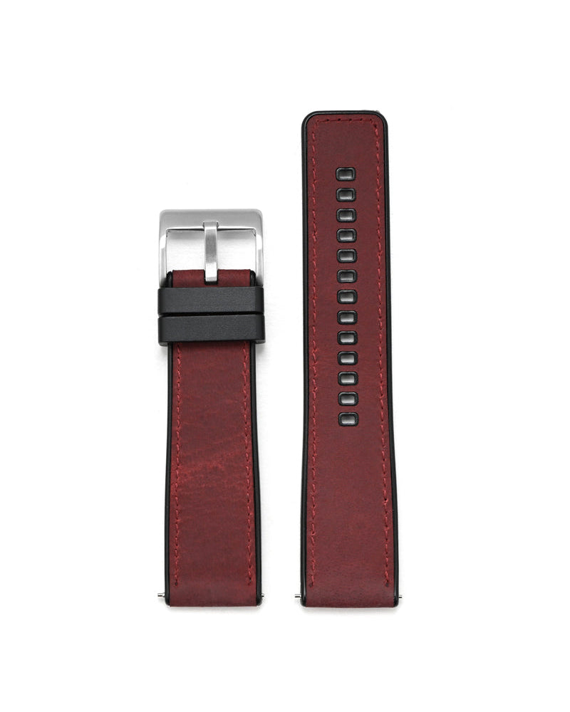 Leather Watch Strap with TPU Backing 20/22/24mm