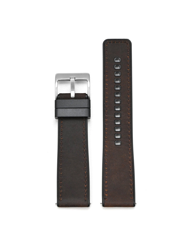 Leather Watch Strap with TPU Backing 20/22/24mm