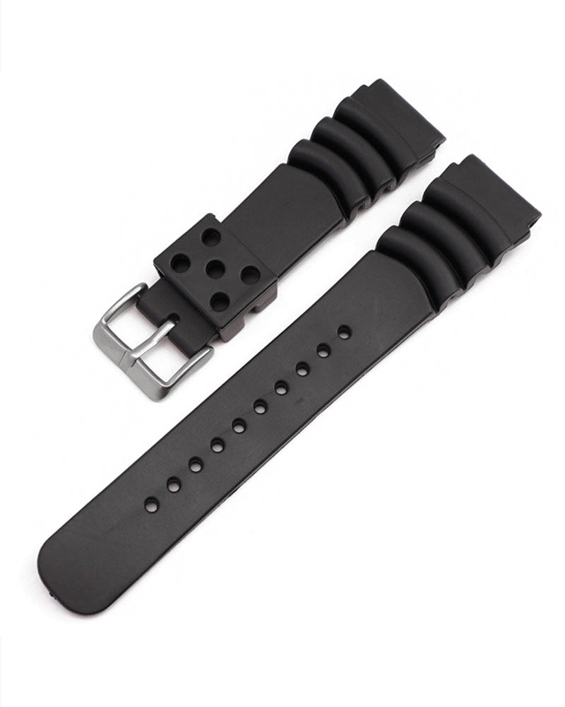 Seiko Divers Watch Strap Rubber Silicone Watch Band Steel Buckle For 20-22mm