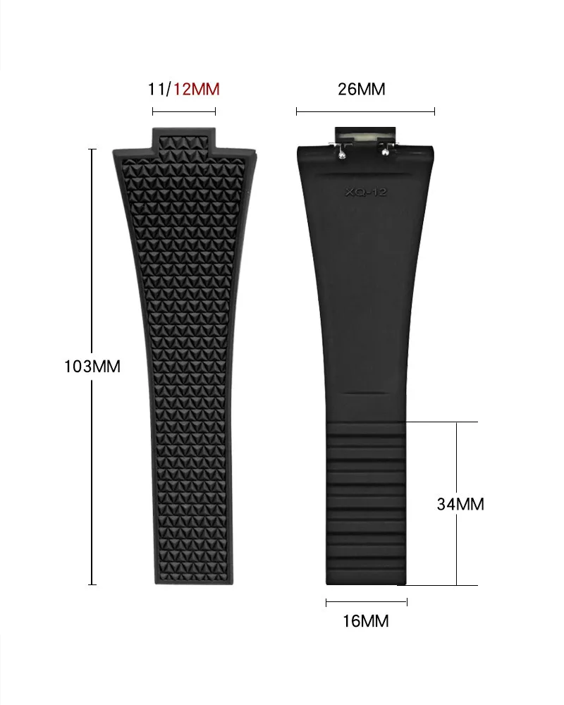 Tissot PRX Rubber Watch Strap FKM Deployant Clasp for 35/40mm Case with Tools