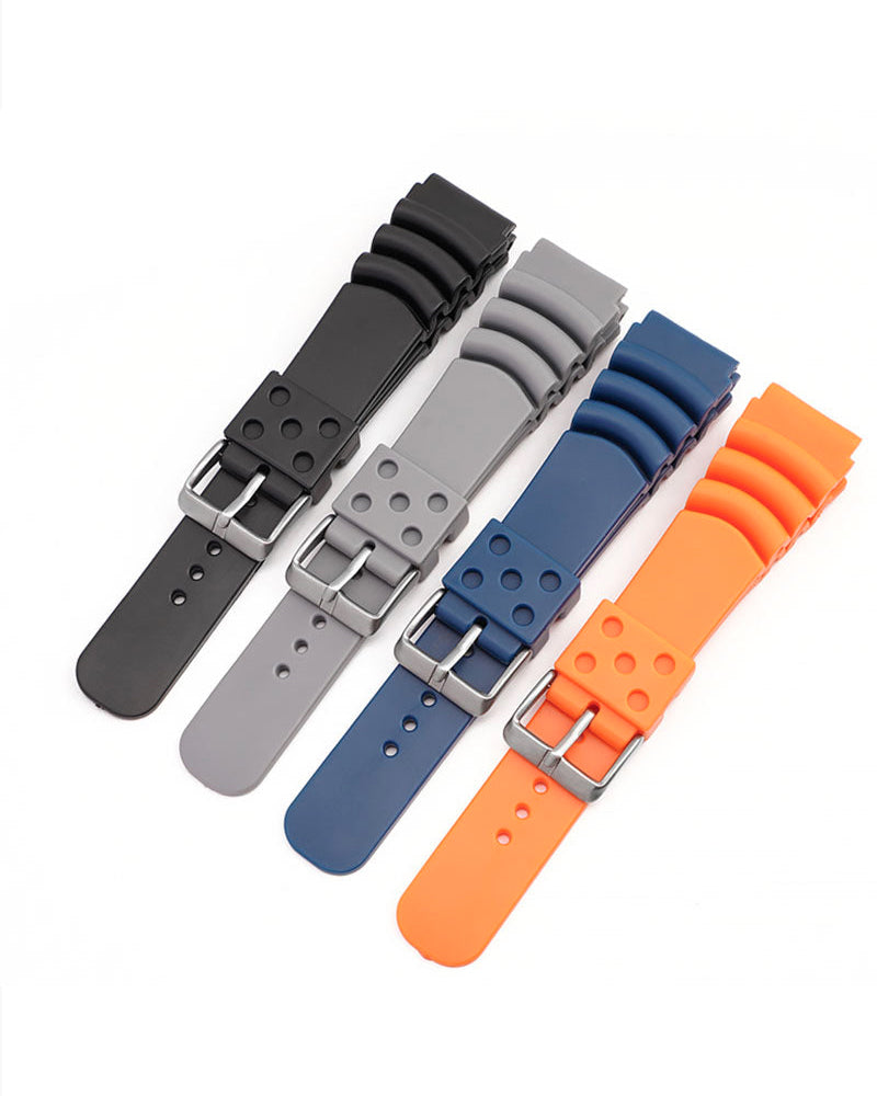 Seiko Divers Watch Strap Rubber Silicone Watch Band Steel Buckle For 20-22mm