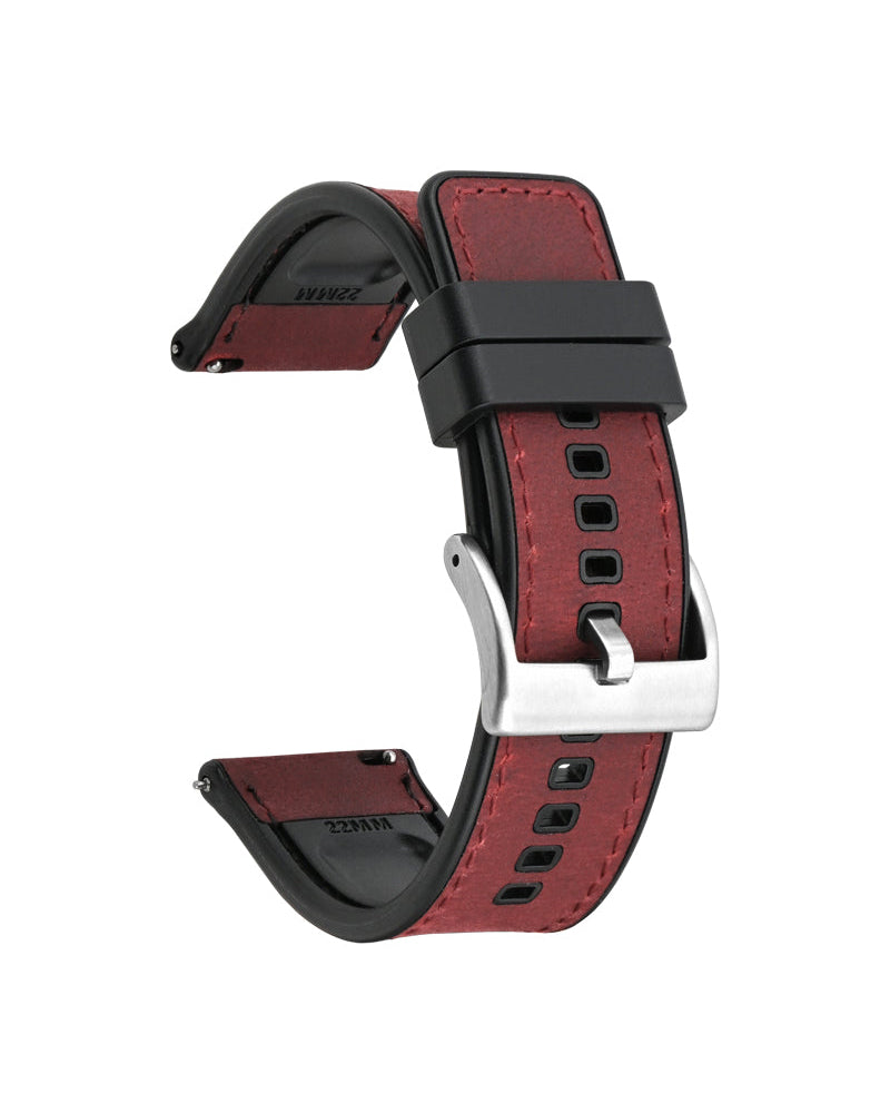 Leather Watch Strap with TPU Backing 20/22/24mm